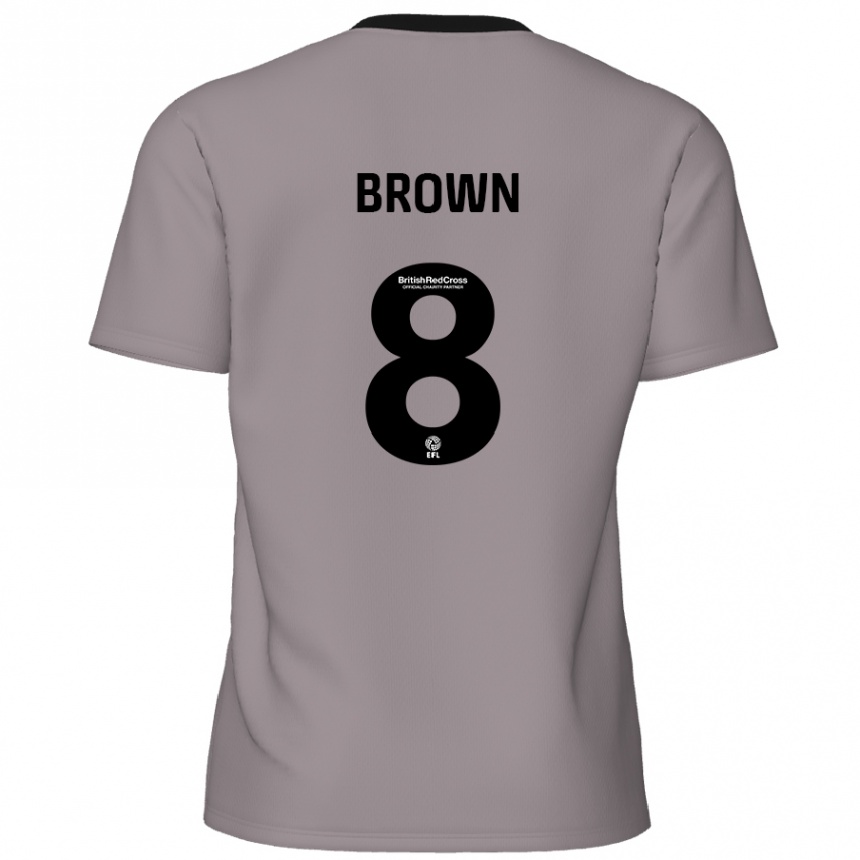 Kids Football Jordan Brown #8 Grey Away Jersey 2024/25 T-Shirt