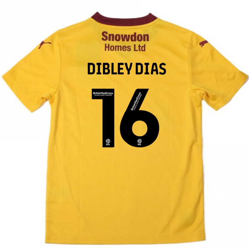 Kids Football Matt Dibley-Dias #16 Orange  Burgundy Away Jersey 2024/25 T-Shirt