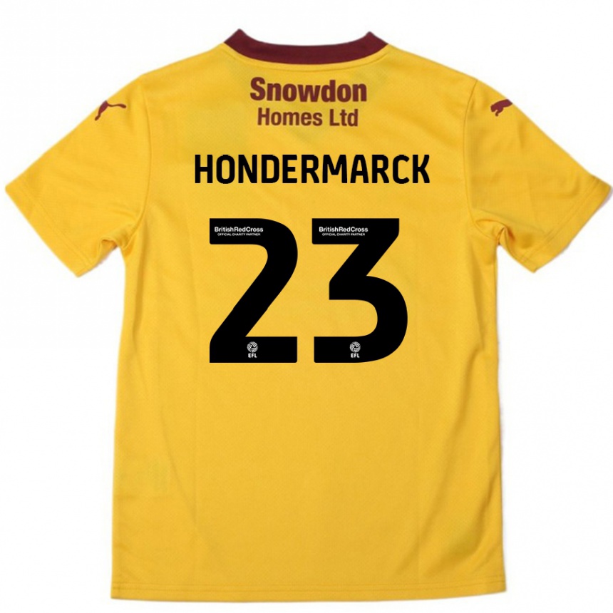 Kids Football William Hondermarck #23 Orange  Burgundy Away Jersey 2024/25 T-Shirt