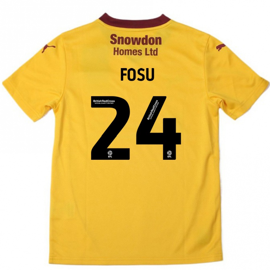 Kids Football Tariqe Fosu #24 Orange  Burgundy Away Jersey 2024/25 T-Shirt