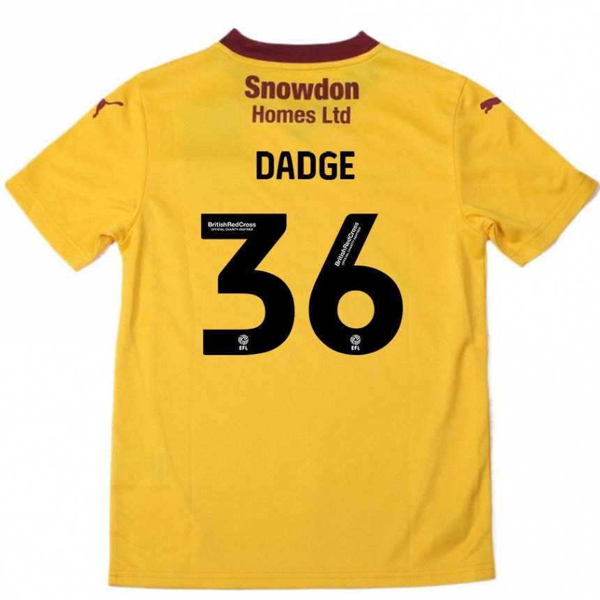 Kids Football James Dadge #36 Orange  Burgundy Away Jersey 2024/25 T-Shirt