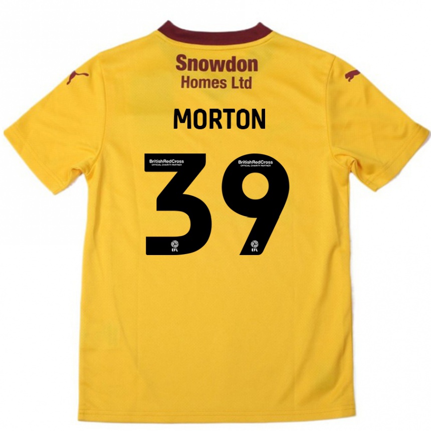 Kids Football Callum Morton #39 Orange  Burgundy Away Jersey 2024/25 T-Shirt