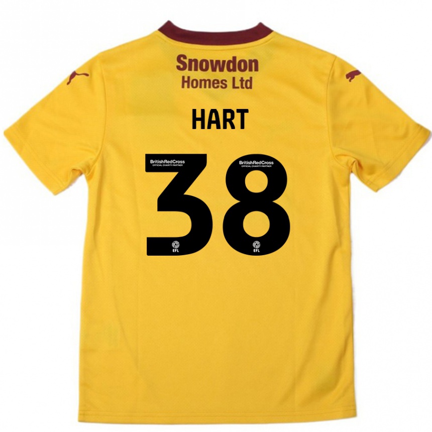 Kids Football Jamari Hart #38 Orange  Burgundy Away Jersey 2024/25 T-Shirt