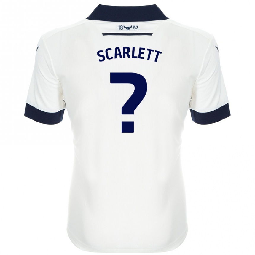 Kids Football Dane Scarlett #0 White Navy Blue Away Jersey 2024/25 T-Shirt