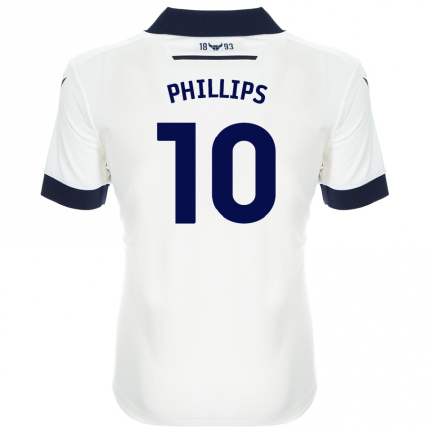 Kids Football Matt Phillips #10 White Navy Blue Away Jersey 2024/25 T-Shirt