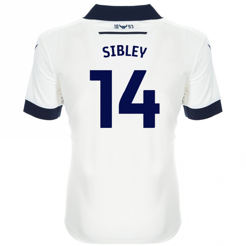 Kids Football Louie Sibley #14 White Navy Blue Away Jersey 2024/25 T-Shirt