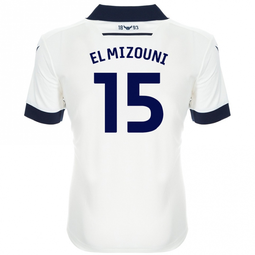 Kids Football Idris El Mizouni #15 White Navy Blue Away Jersey 2024/25 T-Shirt