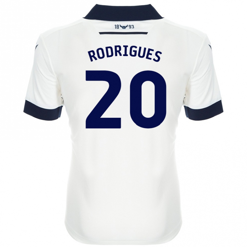 Kids Football Rúben Rodrigues #20 White Navy Blue Away Jersey 2024/25 T-Shirt