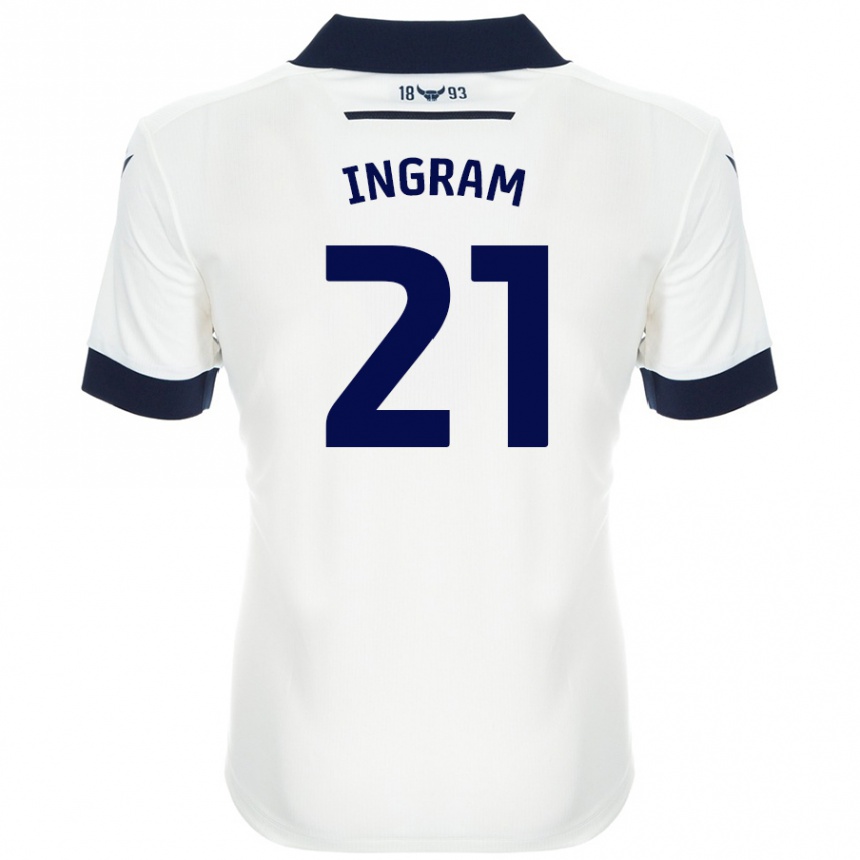 Kids Football Matt Ingram #21 White Navy Blue Away Jersey 2024/25 T-Shirt