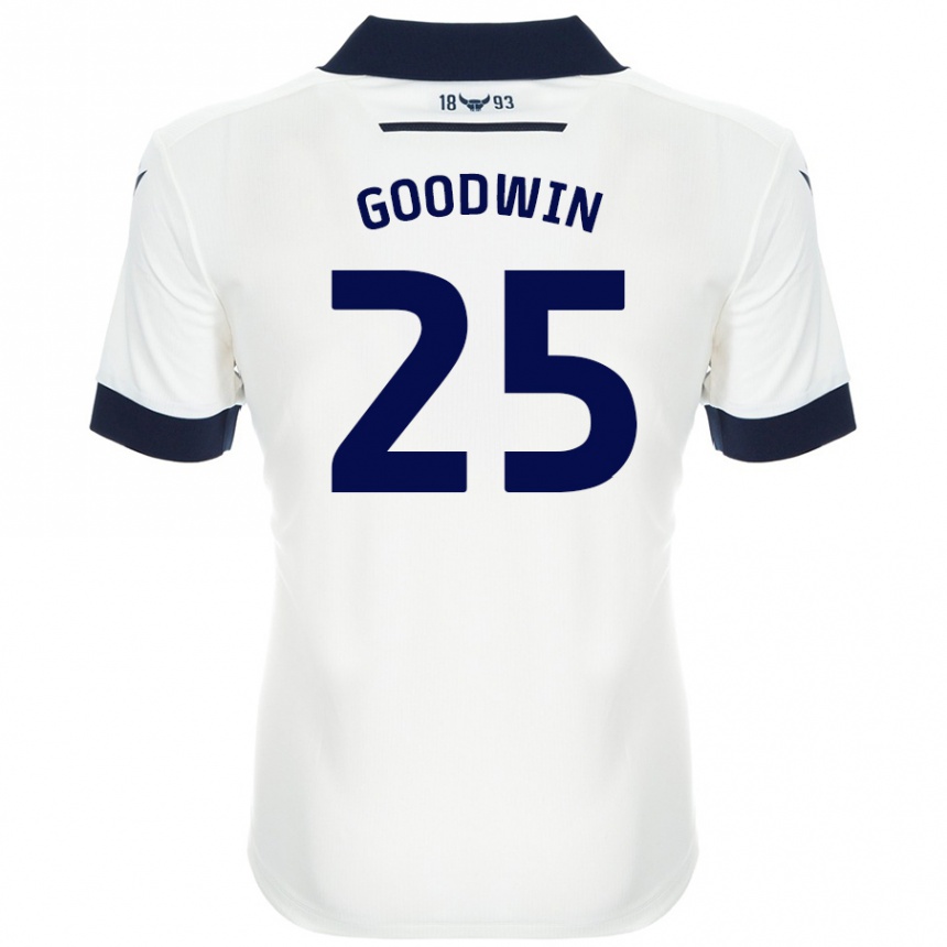 Kids Football Will Goodwin #25 White Navy Blue Away Jersey 2024/25 T-Shirt