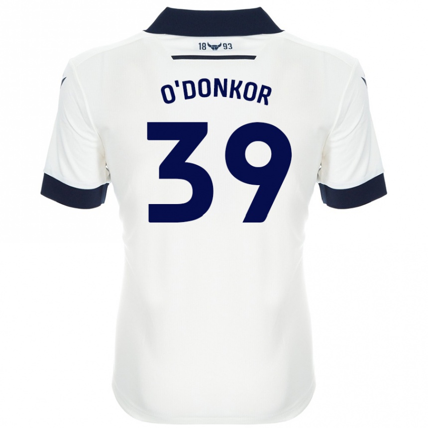 Kids Football Gatlin O'donkor #39 White Navy Blue Away Jersey 2024/25 T-Shirt