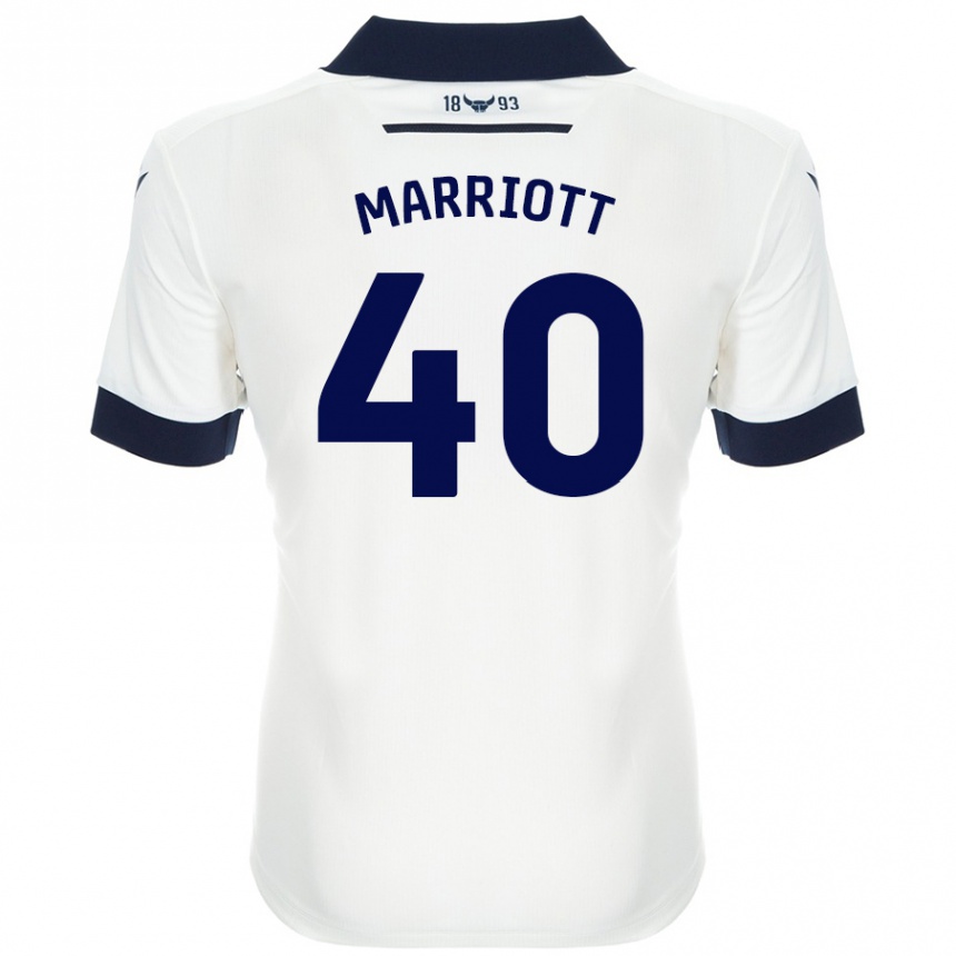 Kids Football Monty Marriott #40 White Navy Blue Away Jersey 2024/25 T-Shirt