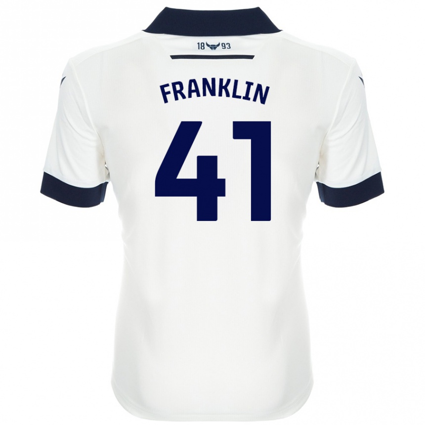 Kids Football George Franklin #41 White Navy Blue Away Jersey 2024/25 T-Shirt