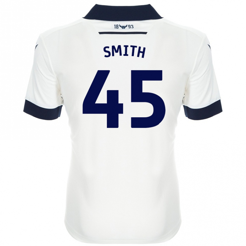 Kids Football Max Smith #45 White Navy Blue Away Jersey 2024/25 T-Shirt