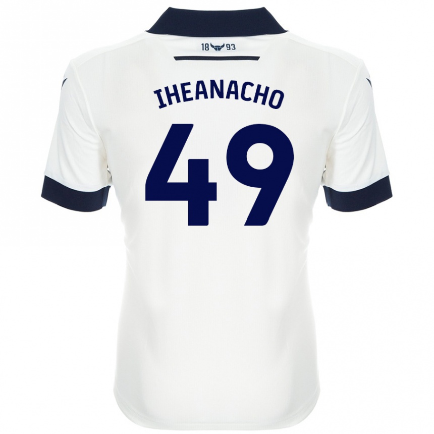 Kids Football Josh Iheanacho #49 White Navy Blue Away Jersey 2024/25 T-Shirt