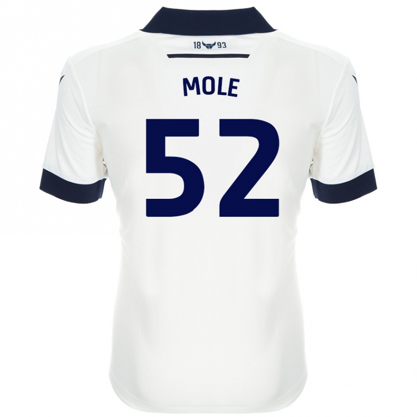 Kids Football Harrison Mole #52 White Navy Blue Away Jersey 2024/25 T-Shirt