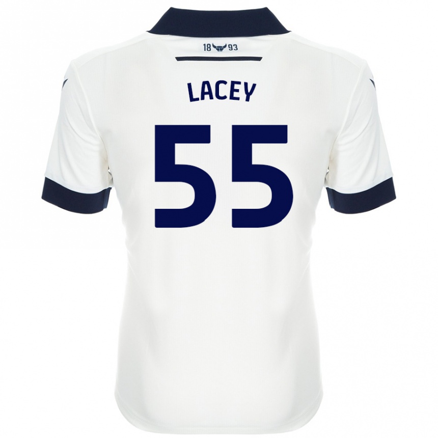 Kids Football Aaron Lacey #55 White Navy Blue Away Jersey 2024/25 T-Shirt