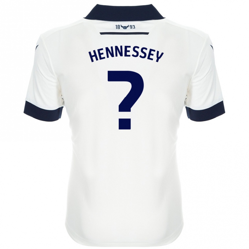 Kids Football Laura Hennessey #0 White Navy Blue Away Jersey 2024/25 T-Shirt