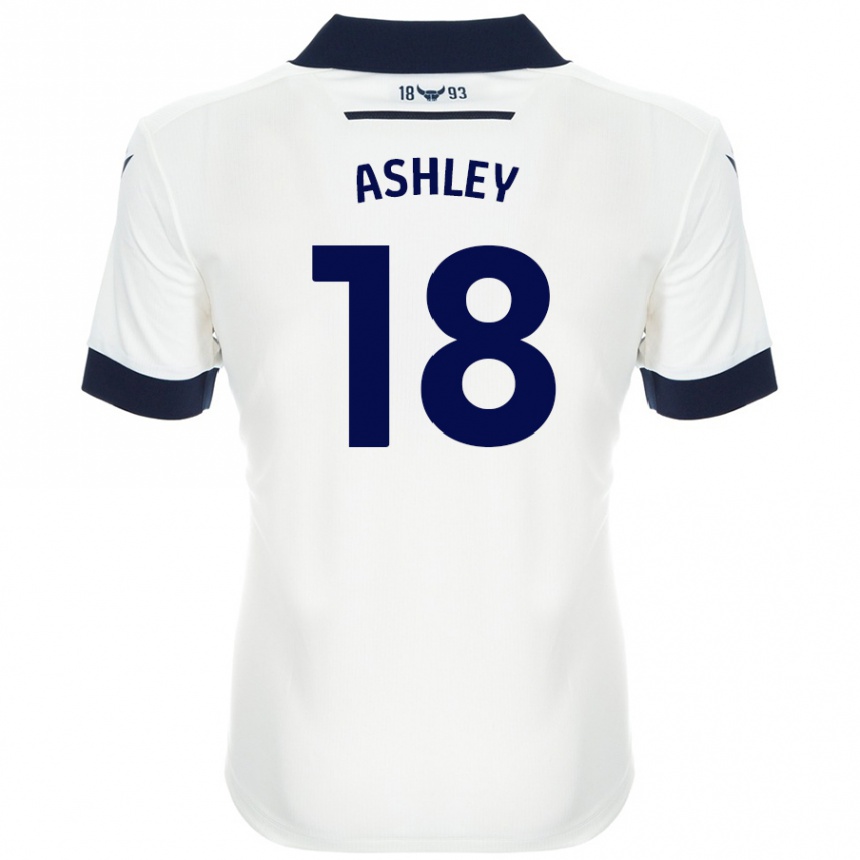 Kids Football Alex Ashley #18 White Navy Blue Away Jersey 2024/25 T-Shirt