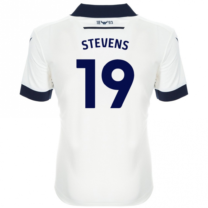 Kids Football Lily Stevens #19 White Navy Blue Away Jersey 2024/25 T-Shirt