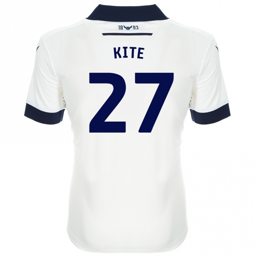 Kids Football Rose Kite #27 White Navy Blue Away Jersey 2024/25 T-Shirt