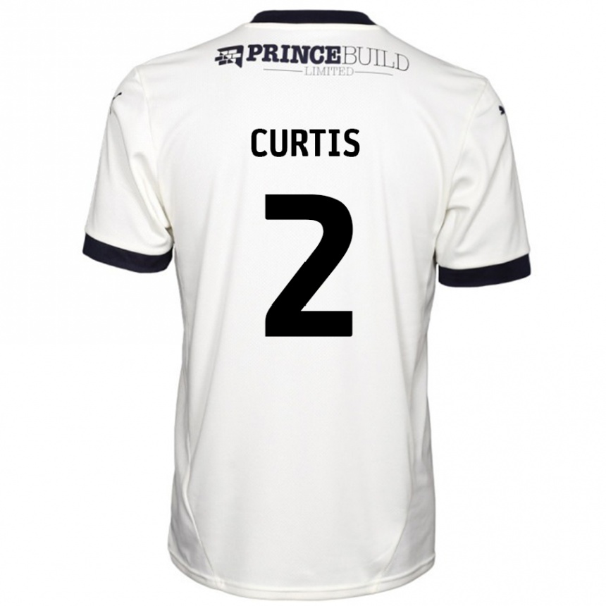 Kids Football Sam Curtis #2 Off White Black Away Jersey 2024/25 T-Shirt