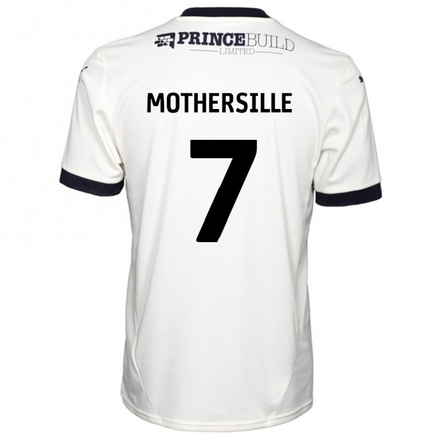 Kids Football Malik Mothersille #7 Off White Black Away Jersey 2024/25 T-Shirt