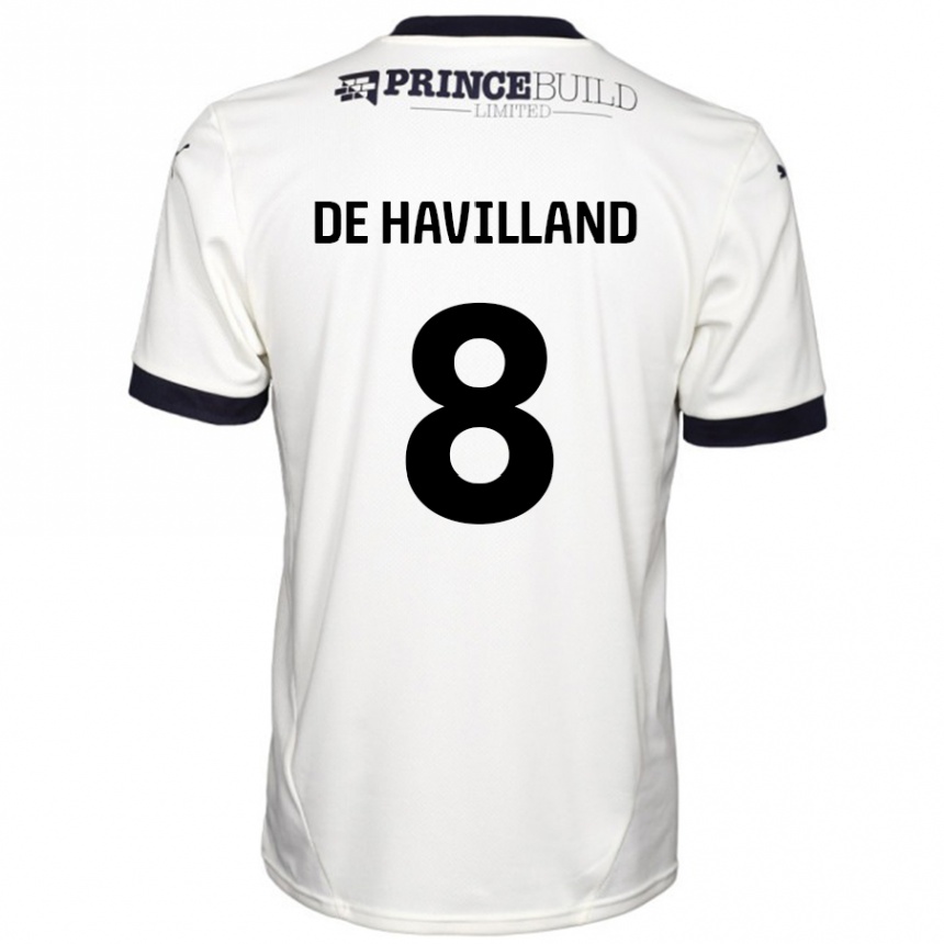 Kids Football Ryan De Havilland #8 Off White Black Away Jersey 2024/25 T-Shirt