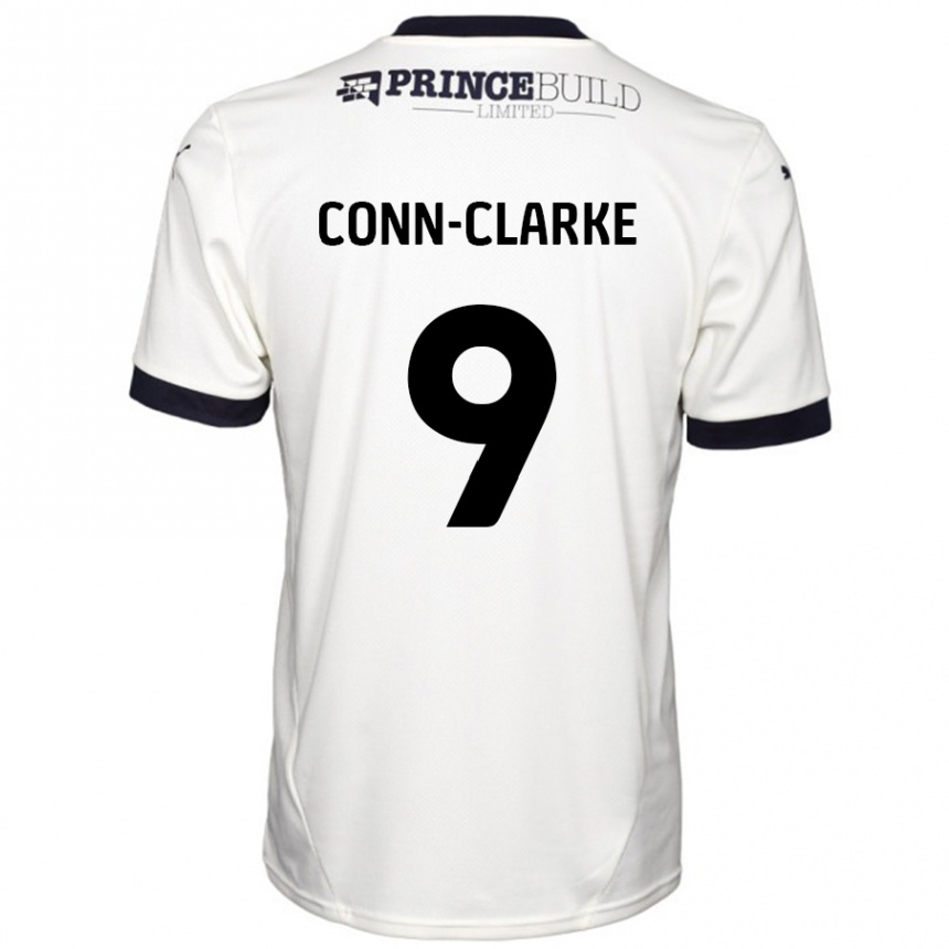 Kids Football Chris Conn-Clarke #9 Off White Black Away Jersey 2024/25 T-Shirt