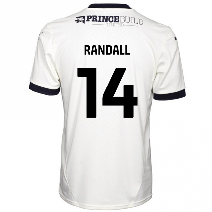 Kids Football Joel Randall #14 Off White Black Away Jersey 2024/25 T-Shirt