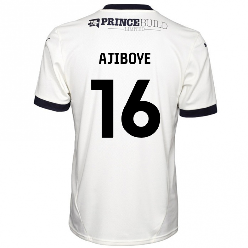 Kids Football David Ajiboye #16 Off White Black Away Jersey 2024/25 T-Shirt