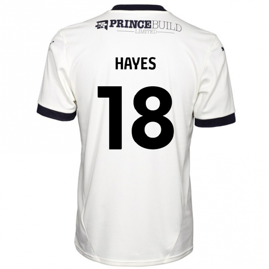 Kids Football Cian Hayes #18 Off White Black Away Jersey 2024/25 T-Shirt