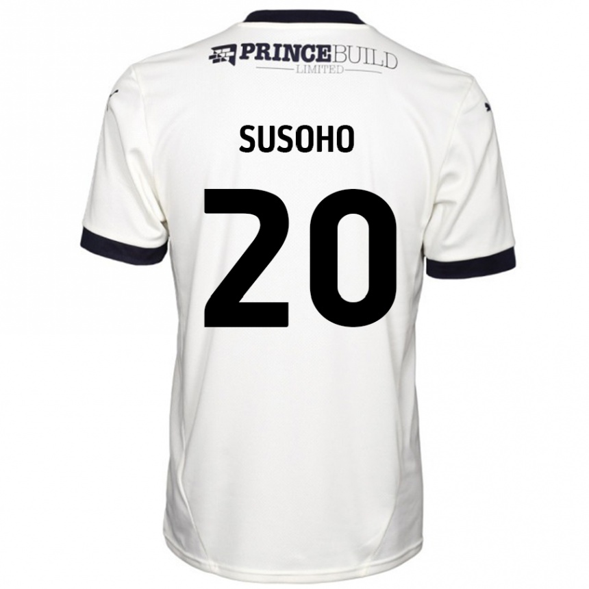 Kids Football Mahamadou Susoho #20 Off White Black Away Jersey 2024/25 T-Shirt