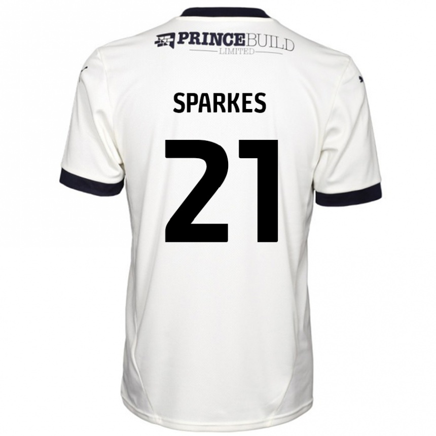 Kids Football Jack Sparkes #21 Off White Black Away Jersey 2024/25 T-Shirt