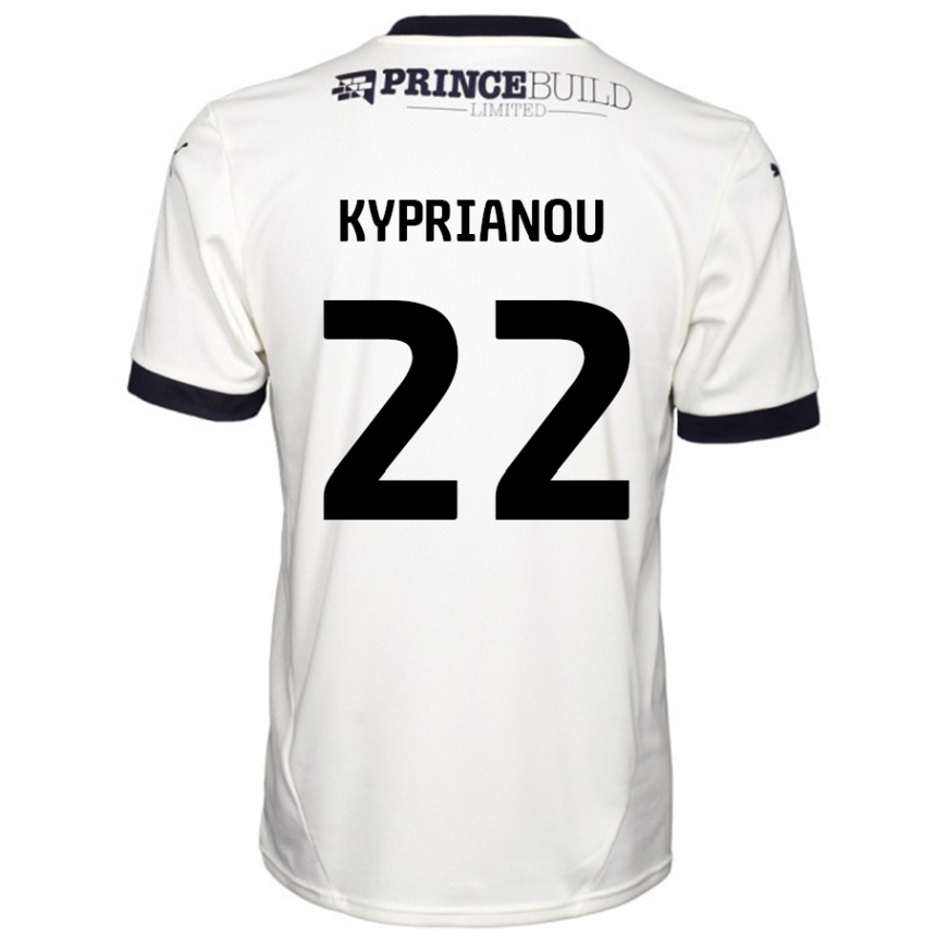 Kids Football Hector Kyprianou #22 Off White Black Away Jersey 2024/25 T-Shirt