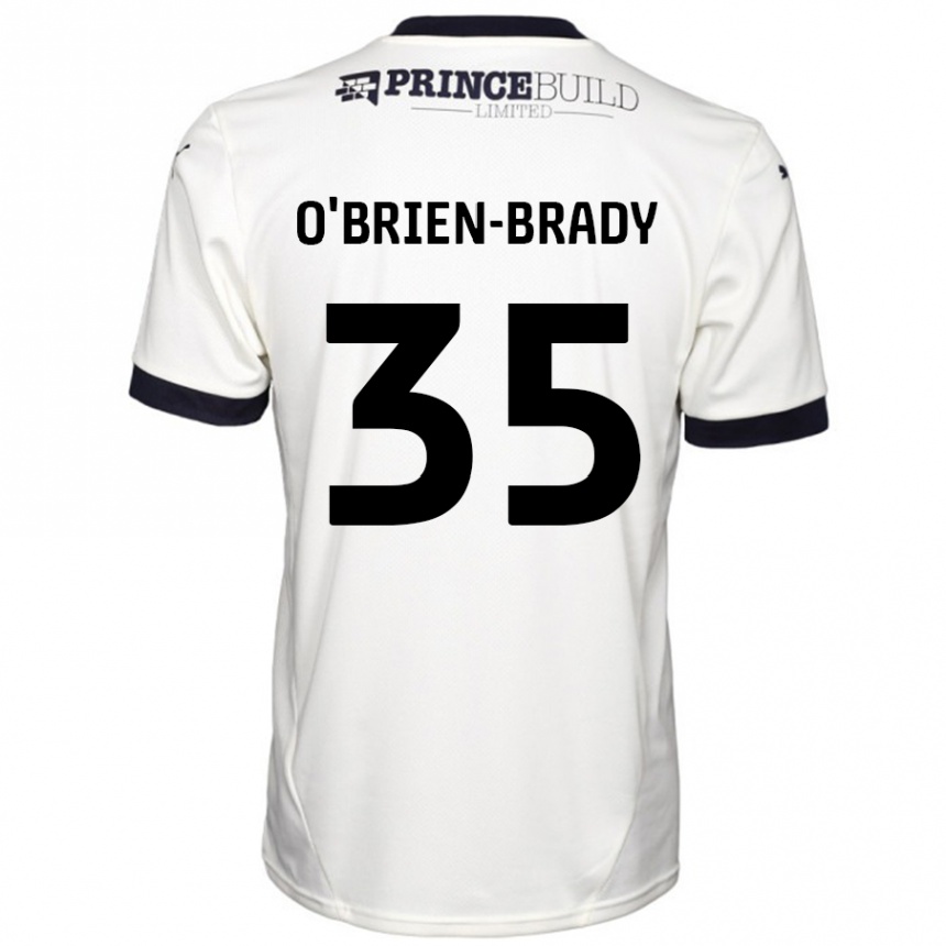 Kids Football Donay O'brien-Brady #35 Off White Black Away Jersey 2024/25 T-Shirt