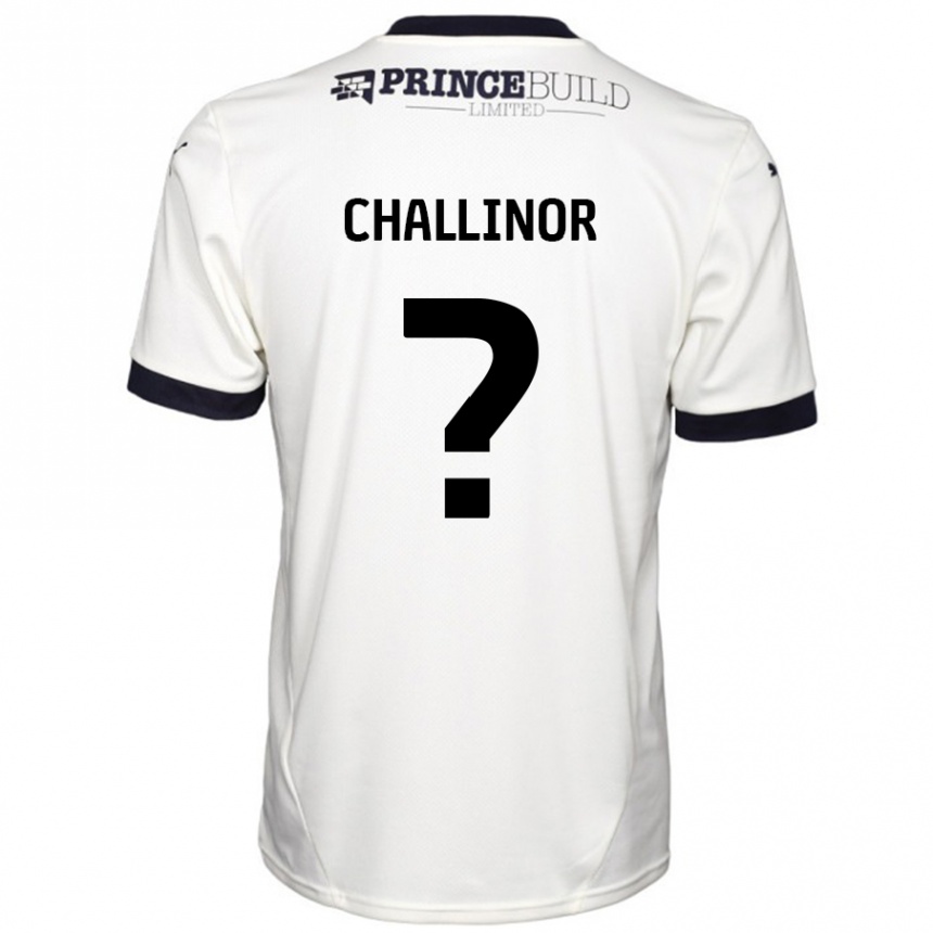 Kids Football Ben Challinor #0 Off White Black Away Jersey 2024/25 T-Shirt