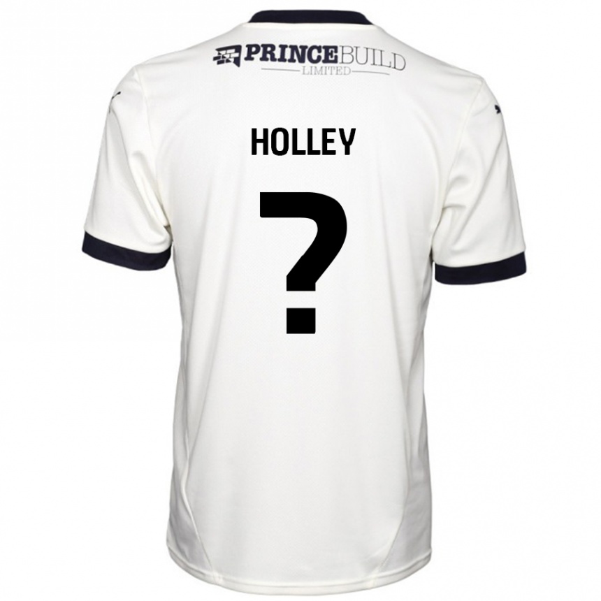 Kids Football George Holley #0 Off White Black Away Jersey 2024/25 T-Shirt