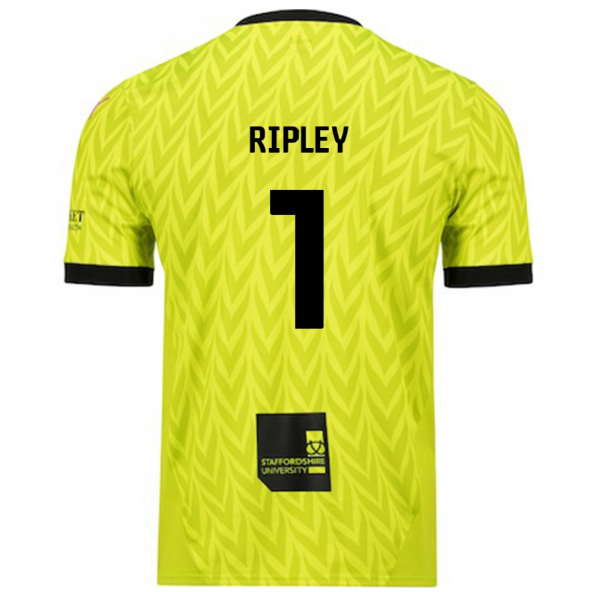 Kids Football Connor Ripley #1 Fluorescent Green Away Jersey 2024/25 T-Shirt