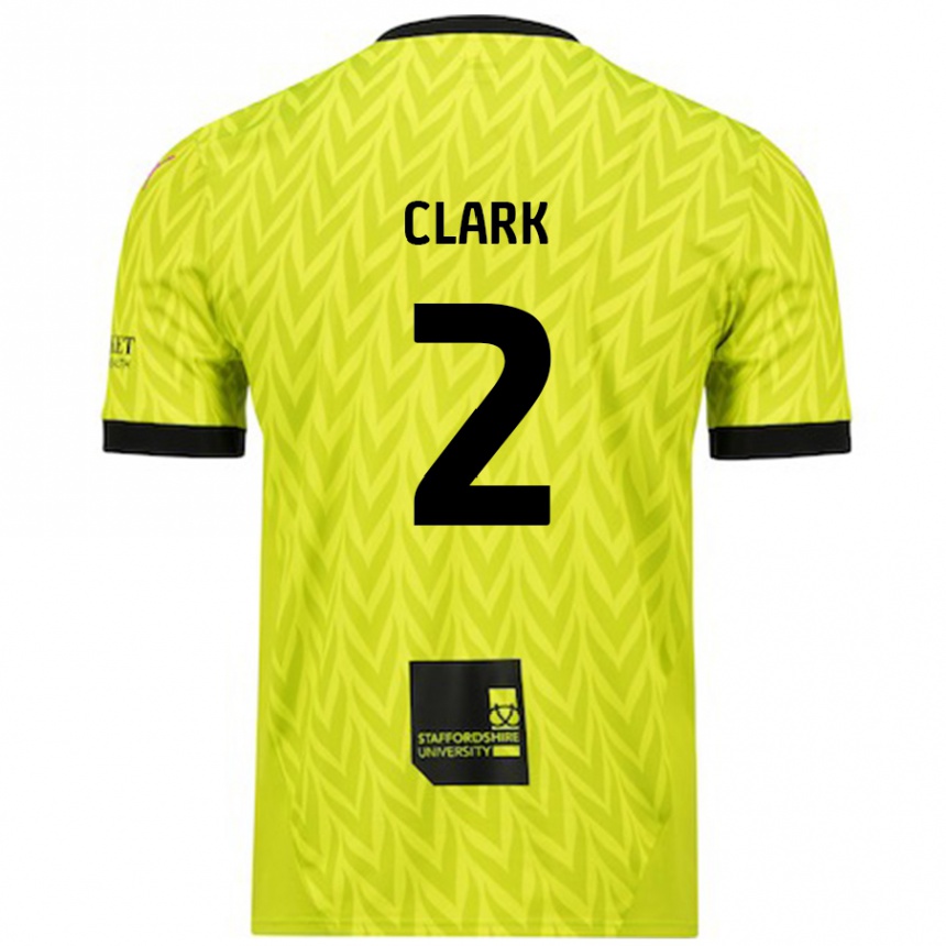 Kids Football Mitch Clark #2 Fluorescent Green Away Jersey 2024/25 T-Shirt