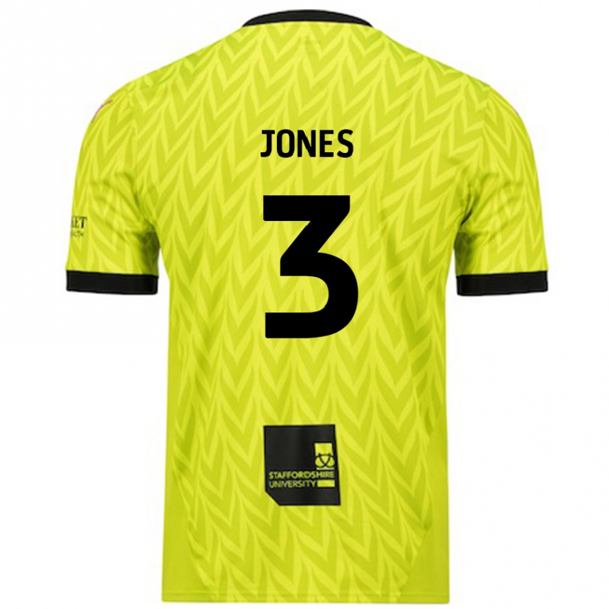 Kids Football Dan Jones #3 Fluorescent Green Away Jersey 2024/25 T-Shirt