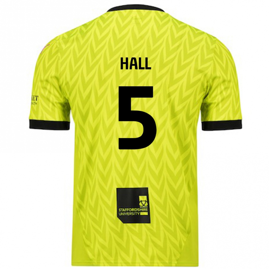 Kids Football Connor Hall #5 Fluorescent Green Away Jersey 2024/25 T-Shirt