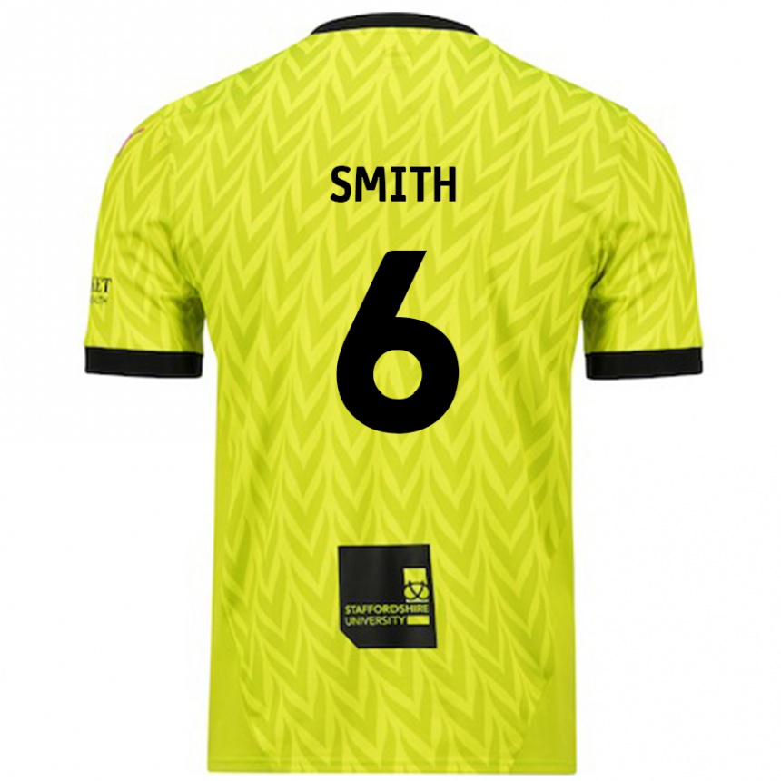 Kids Football Nathan Smith #6 Fluorescent Green Away Jersey 2024/25 T-Shirt