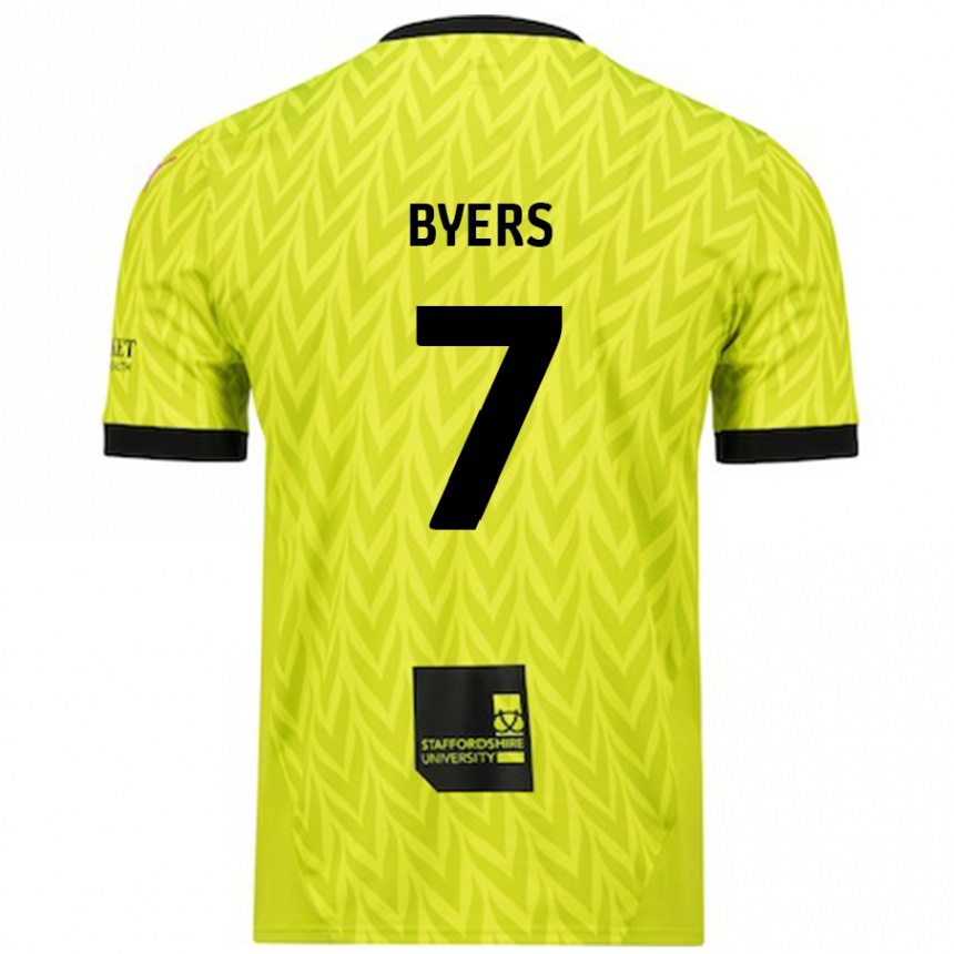 Kids Football George Byers #7 Fluorescent Green Away Jersey 2024/25 T-Shirt