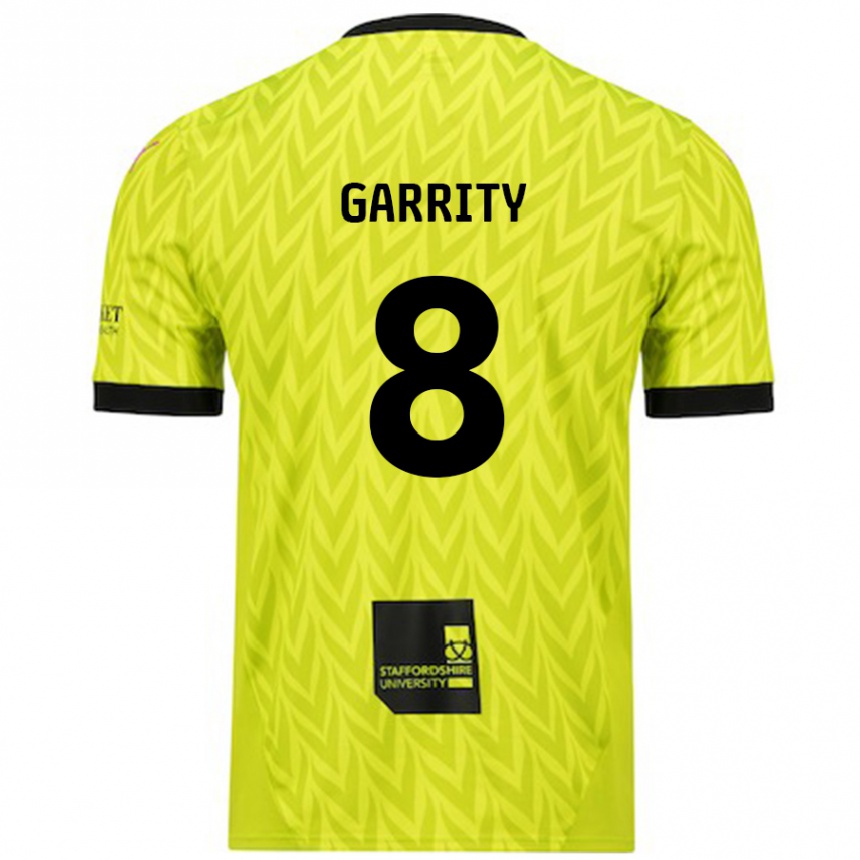 Kids Football Ben Garrity #8 Fluorescent Green Away Jersey 2024/25 T-Shirt