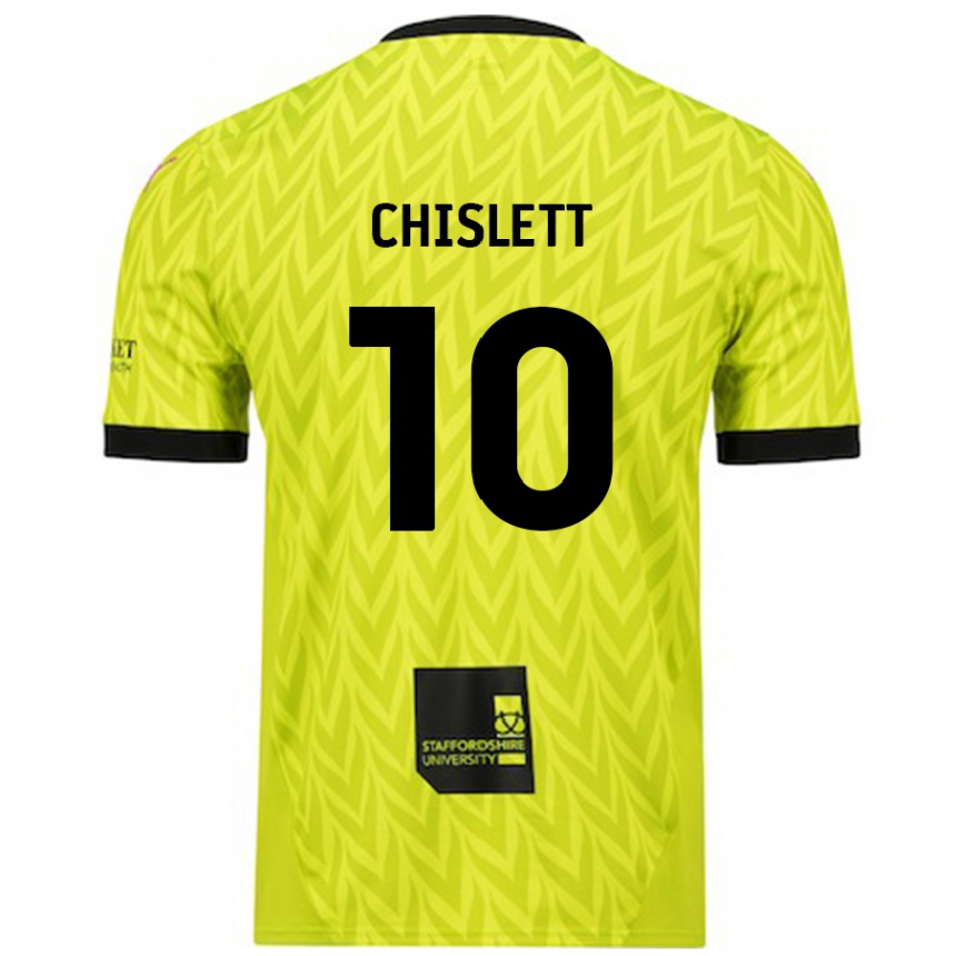 Kids Football Ethan Chislett #10 Fluorescent Green Away Jersey 2024/25 T-Shirt