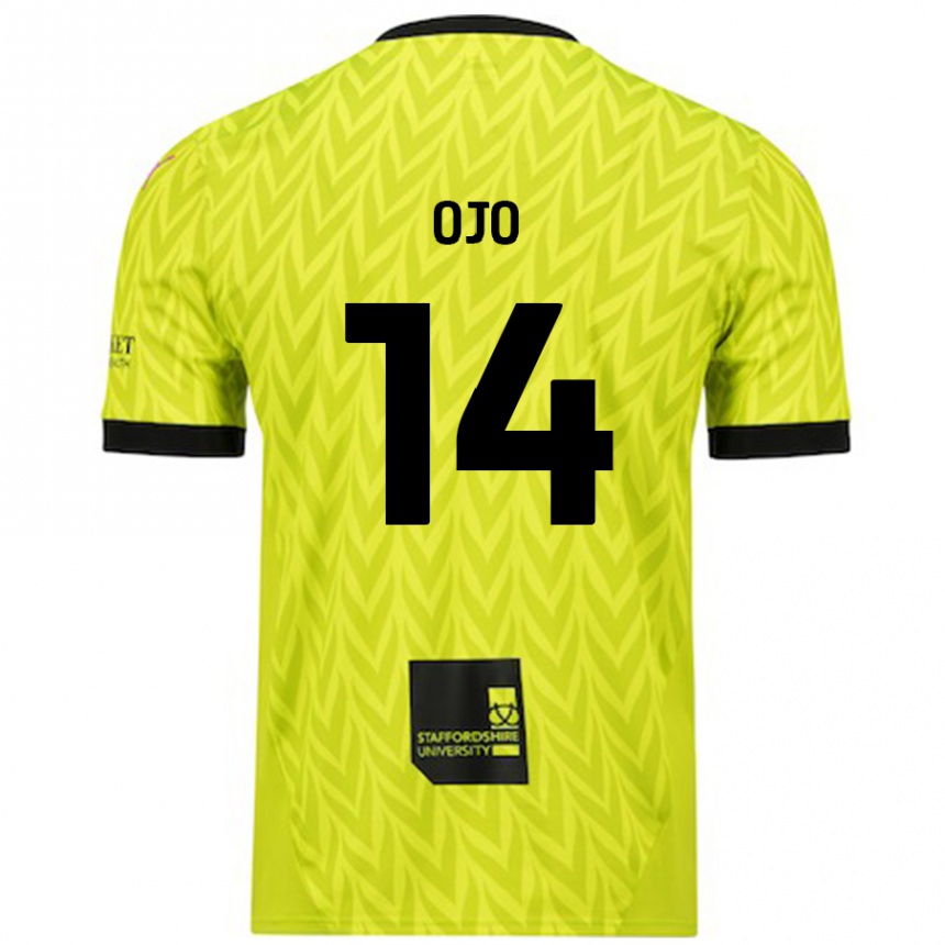 Kids Football Funso Ojo #14 Fluorescent Green Away Jersey 2024/25 T-Shirt