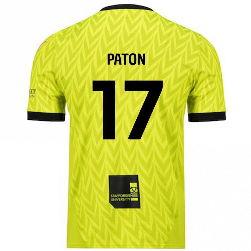 Kids Football Ruari Paton #17 Fluorescent Green Away Jersey 2024/25 T-Shirt