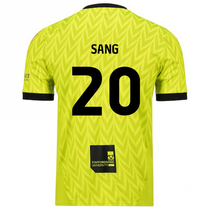 Kids Football Tom Sang #20 Fluorescent Green Away Jersey 2024/25 T-Shirt