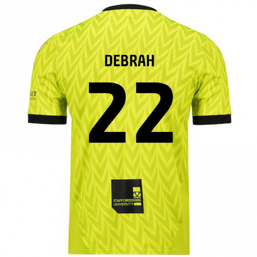 Kids Football Jesse Debrah #22 Fluorescent Green Away Jersey 2024/25 T-Shirt